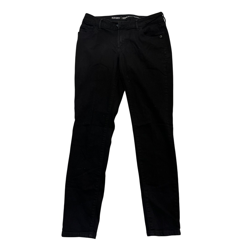 Old Navy Jeans Womens 4 Short Black Super Skinny Mid Rise‎ Stretch Denim